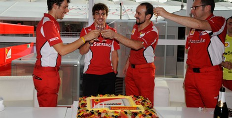 Fernando Alonso celebra su 31 cumpleaños en el GP de Hungría 2012