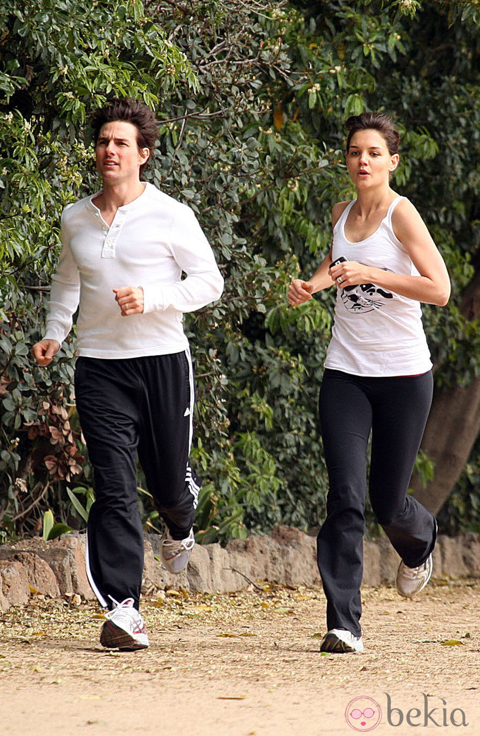 Tom Cruise y Katie Holmes haciendo deporte juntos