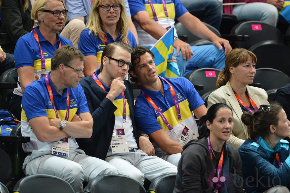 Los Príncipes Daniel y Carlos Felipe de Suecia en Londres 2012