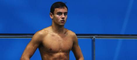 Tom Daley entrenando para los Juegos Olímpicos de Londres 2012