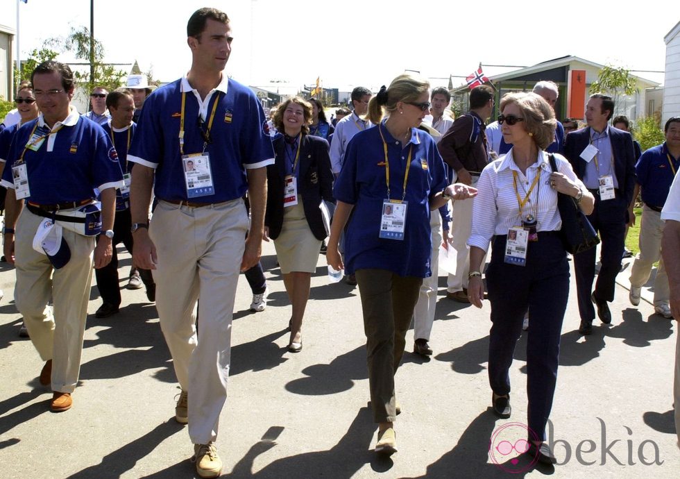 El Príncipe Felipe, la Infanta Cristina y la Reina Sofía en Sidney 2000