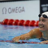 Mirea Belmonte tras los 200 metros mariposa en los Juegos Olímpicos de Londres 2012