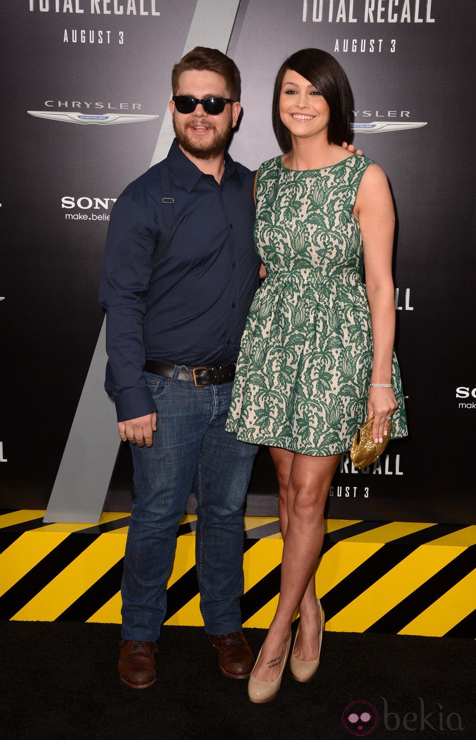 Jack Osbourne y Lisa Stelly en el estreno de 'Desafío total' en Los Angeles