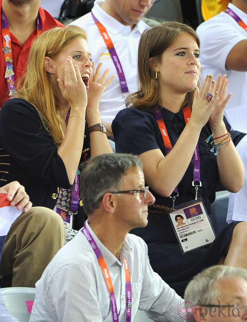 Las Princesas de York viendo ciclismo en pista en Londres 2012