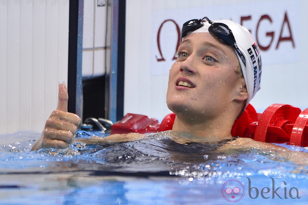 Mireia Belmonte, tras ganar la plata en los 800 metros libres en Londres 2012