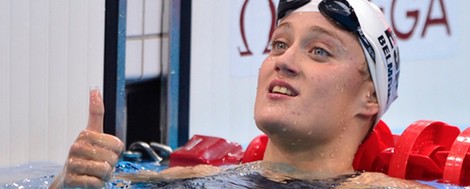 Mireia Belmonte, tras ganar la plata en los 800 metros libres en Londres 2012