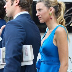 Blake Lively y Chace Crawford en una parada del rodaje de la sexta temporada de 'Gossip Girl'