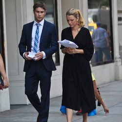 Blake Lively y Chace Crawford en un descanso del rodaje de la sexta temporada de 'Gossip Girl'