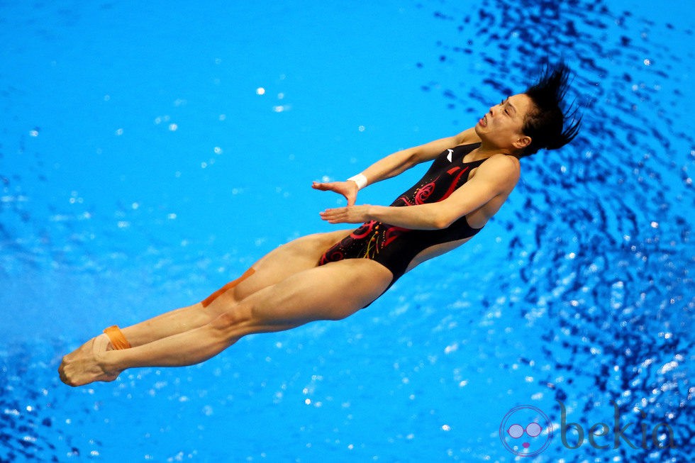 Minxia Wu compitiendo en Londres 2012