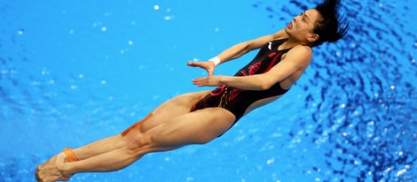 Minxia Wu compitiendo en Londres 2012