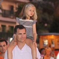 El Príncipe Felipe con la Infanta Leonor en Sóller