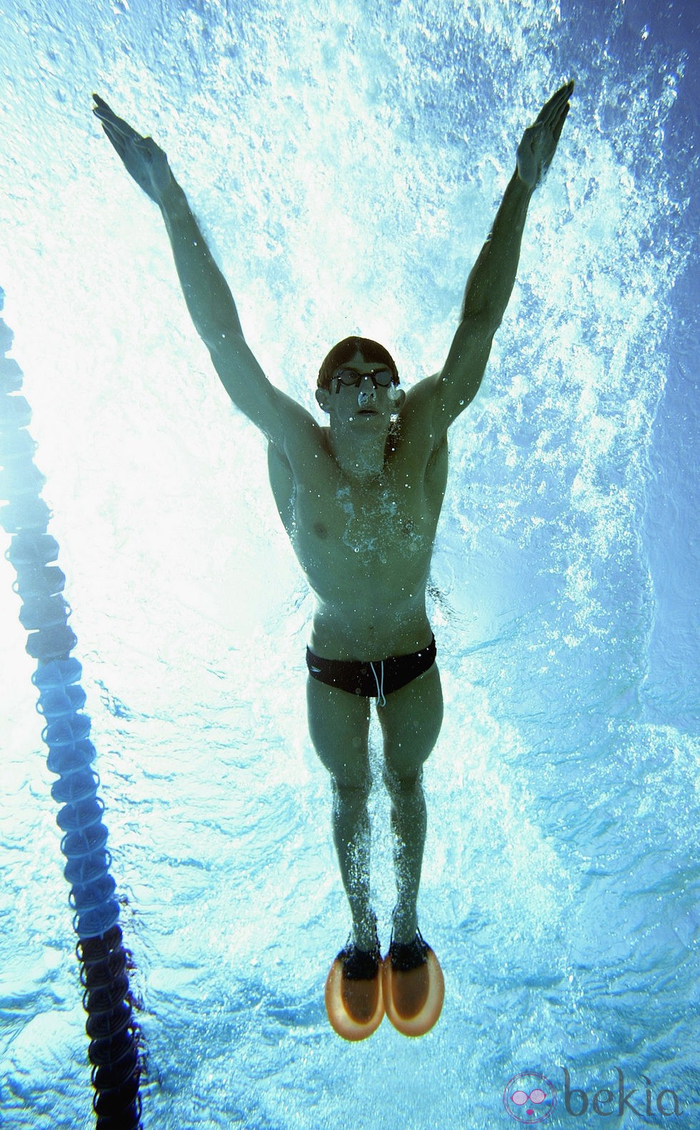 Imagen submarina de Michael Phelps nadando en 2003