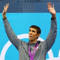 Michael Phelps con una de las medallas de oro conseguidas en Londres 2012