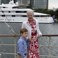 La Reina Margarita y Christian de Dinamarca en la recepción en el Dannebrog en Londres 2012