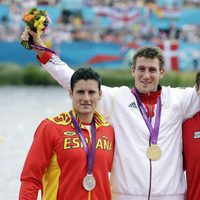 David Cal, el alemán Sebastian Brendel y Mark Oldershaw en Londres 2012