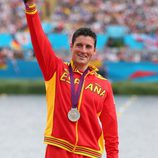 David Cal alzando la medalla de plata en los Juegos Olímpicos de Londres 2012