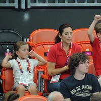 Los Príncipes Federico y Mary de Dinamarca y sus hijos Christian e Isabel en Londres 2012