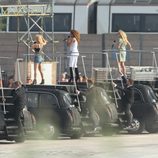 Las Spice Girls en el ensayo de su actuación en la ceremonia de clausura de los JJ.OO  de Londres 2012