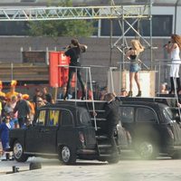 Las Spice Girls en el ensayo de su actuación en la ceremonia de clausura de los JJ.OO  de Londres 2012