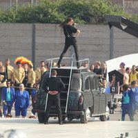 Victoria Beckham en el ensayo de su actuación en la ceremonia de clausura de los JJ.OO de Londres 2012