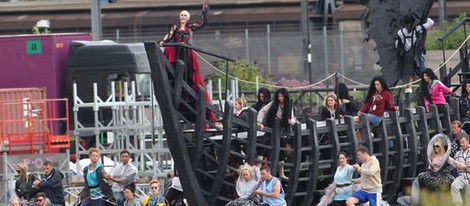 Annie Lennox durante el ensayo de la ceremonia de clausura de los Juegos Olímpicos de Londres 2012