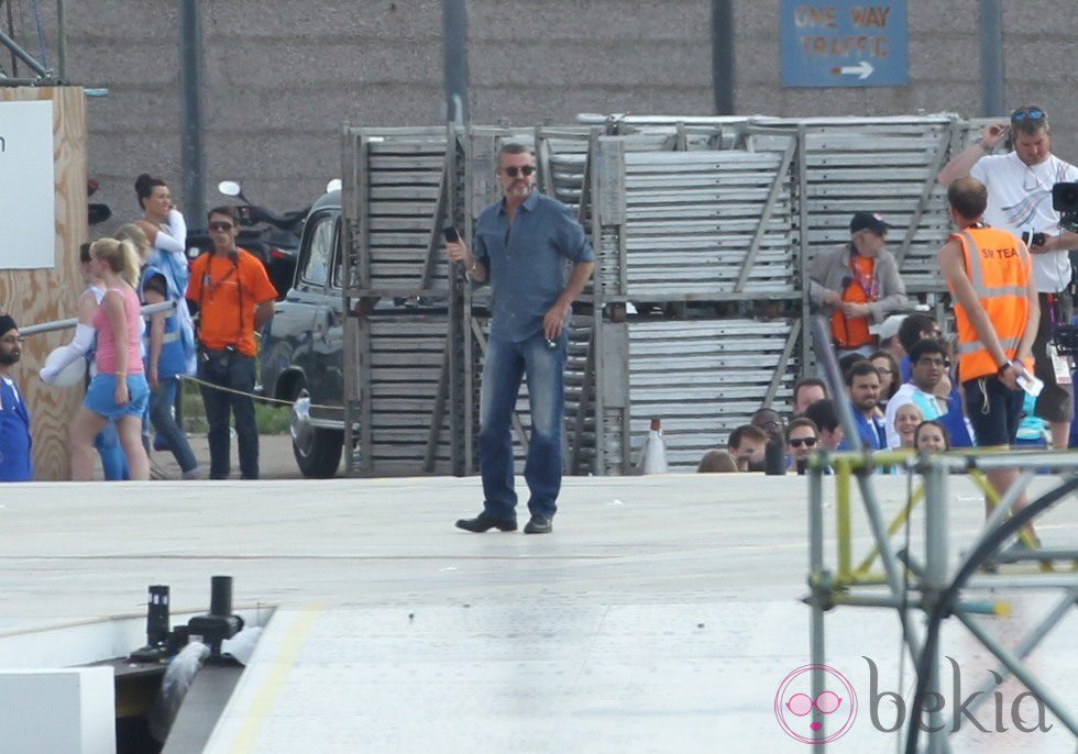 George Michael durante el ensayo de la ceremonia de clausura de los Juegos Olímpicos de Londres 2012