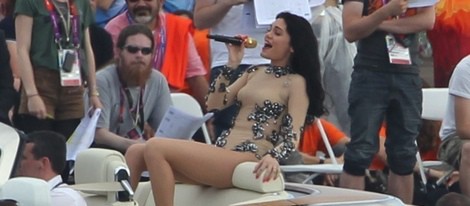 Jessie J durante el ensayo de la ceremonia de clausura de los Juegos Olímpicos de Londres 2012