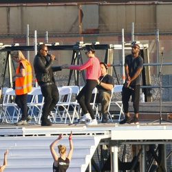 Taio Cruz y Jessie J durante el ensayo de la ceremonia de clausura de los Juegos Olímpicos de Londres 2012