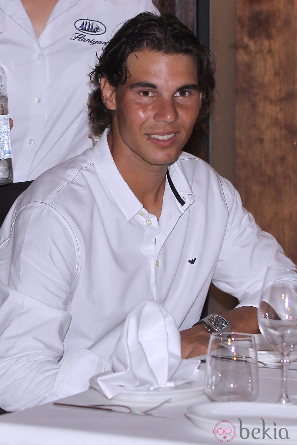 Rafa Nadal durante su cena con el Rey