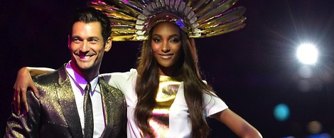 David Gandy y Jourdan Dunn durante la clausura de los Juegos Olímpicos