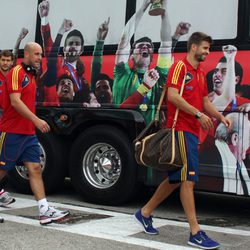 Gerard Piqué, Pepe Reina y Fernando Llorente en Puerto Rico