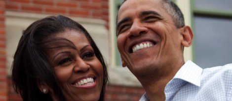 Barack y Michelle Obama, muy cómplices durante un acto de la campaña electoral