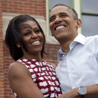 Barack y Michelle Obama, muy cómplices durante un acto de la campaña electoral