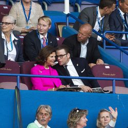 Silvia de Suecia y el Príncipe Daniel presencian el partido de fútbol Suecia-Brasil