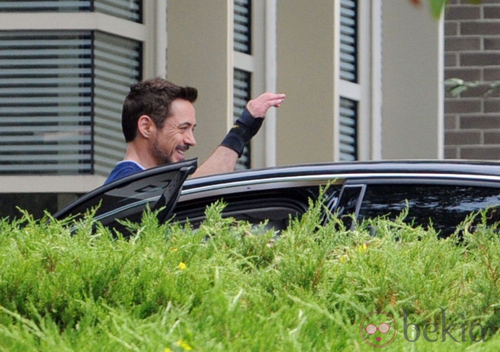 El actor Robert Downey Jr. durante el rodaje de 'Iron Man 3'