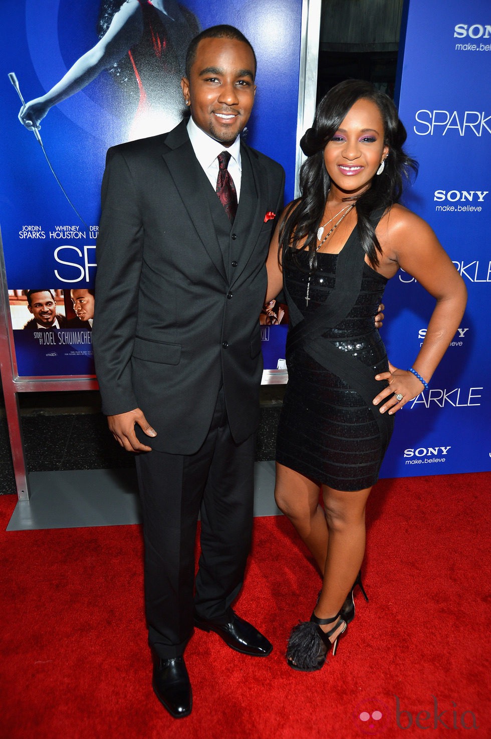 Bobbi Kristina y Nick Gordon en el estreno de 'Sparkle' en Los Ángeles