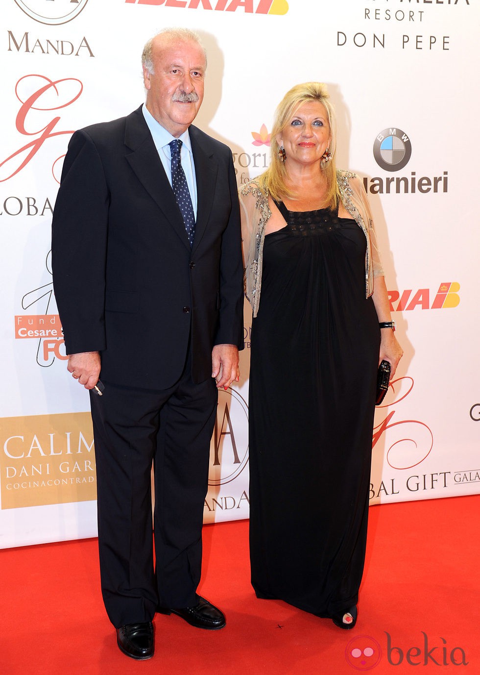 Vicente del Bosque y Trinidad López en la Global Gift Gala de Marbella