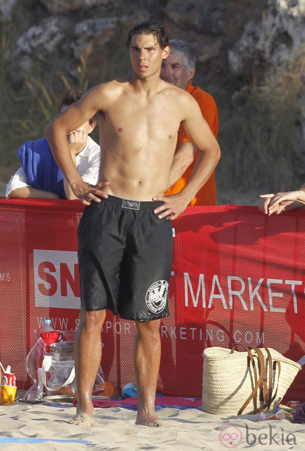 Rafa Nadal con el torso desnudo