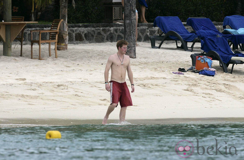 El Príncipe Harry en bañador