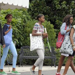 Barack Obama sus hijas Malia y Sasha disfrutando en Camp David