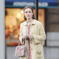 Leighton Meester fotografiada en un momento del rodaje de la sexta temporada de 'Gossip Girl'