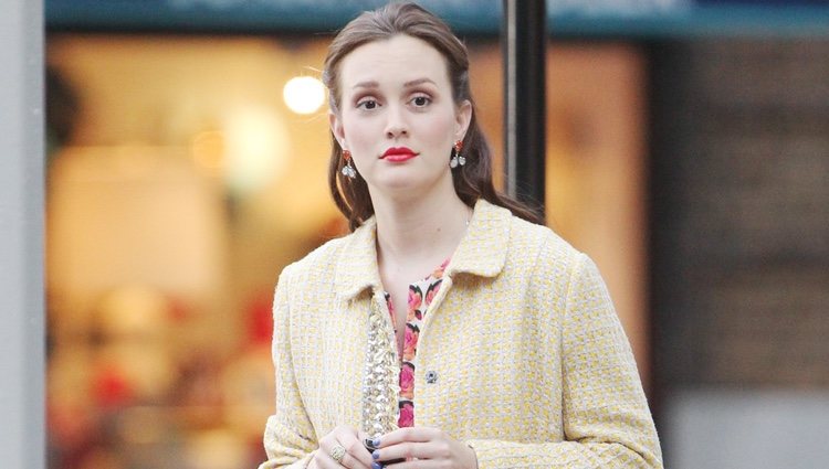 Leighton Meester fotografiada en un momento del rodaje de la sexta temporada de 'Gossip Girl'