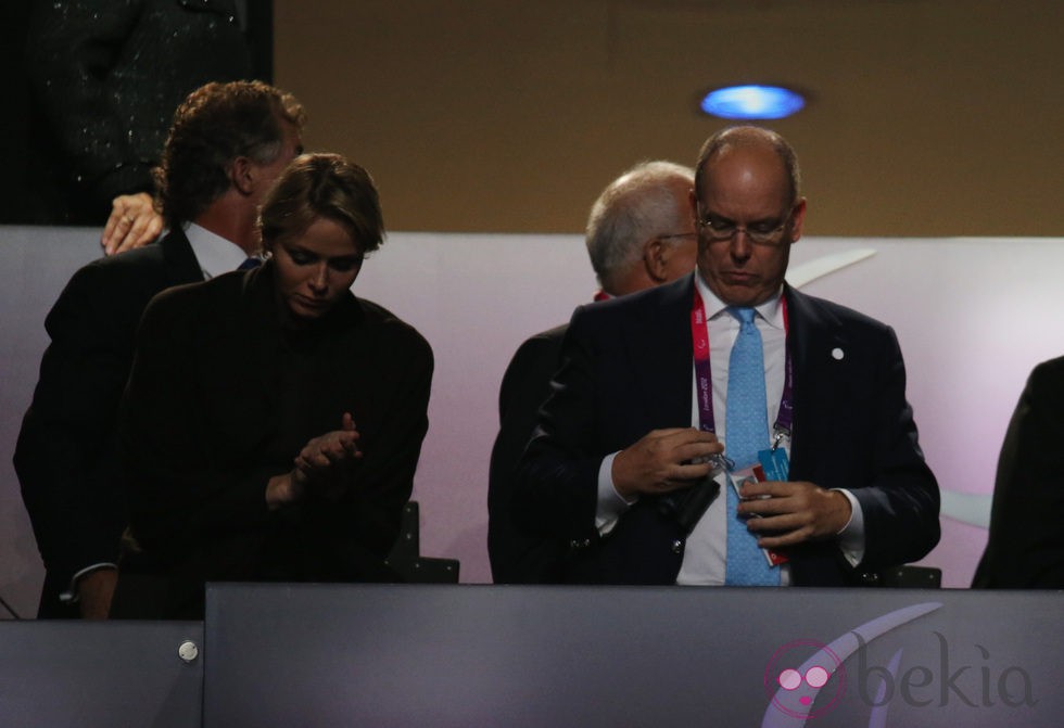 Los Príncipes de Mónaco en la ceremonia de apertura de los Juegos Paralímpicos de Londres 2012