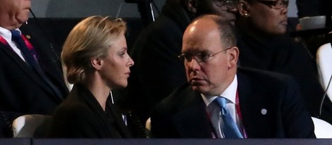 Alberto y Charlene de Mónaco en la apertura de los Juegos Paralímpicos de Londres 2012