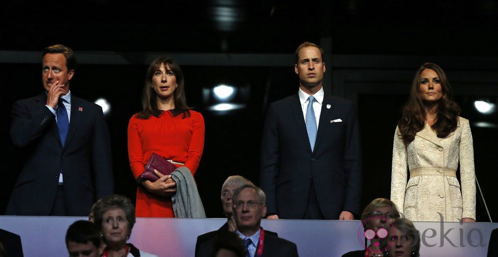 David y Samantha Cameron y los Duques de Cambridge en la apertura de los Paralímpicos de Londres 2012