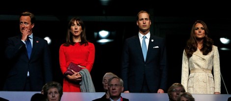 David y Samantha Cameron y los Duques de Cambridge en la apertura de los Paralímpicos de Londres 2012