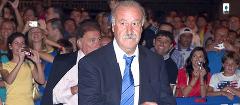 Vicente del Bosque en el partido de la Supercopa 2012 entre el Madrid y el Barça