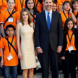 Los Príncipes Felipe y Letizia en su primer acto oficial tras las vacaciones de verano