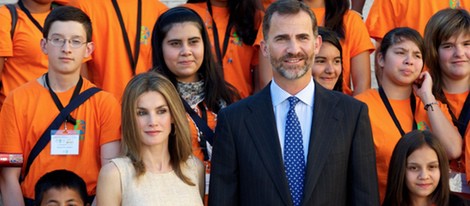 Los Príncipes Felipe y Letizia en su primer acto oficial tras las vacaciones de verano