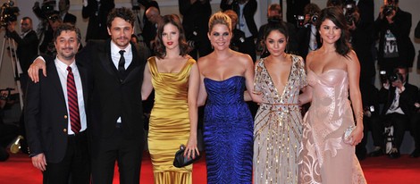 El reparto de 'Spring Breakers' en su estreno en la Mostra de Venecia 2012